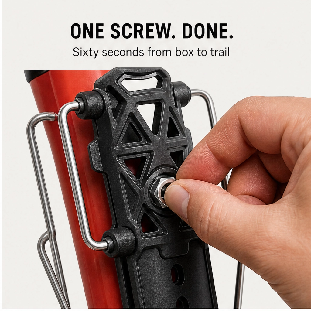 Talon™ – Universal-Fit Adaptive Bike Bottle Cage with 360° Rotation &amp; Tool-Free Mount + 50% OFF