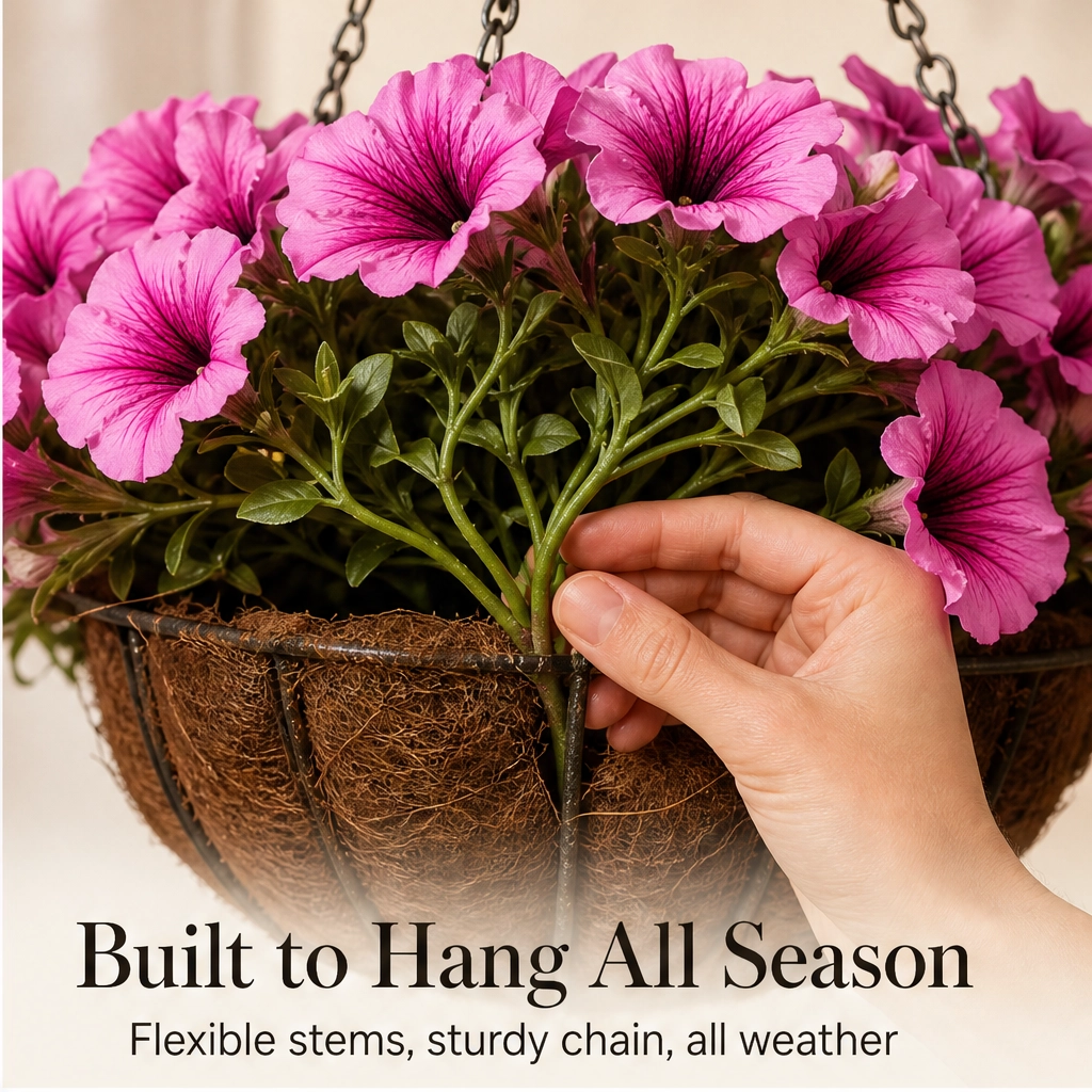 Everbloom™ – UV-Resistant Realistic Petunia Hanging Basket Flowers + 50% OFF