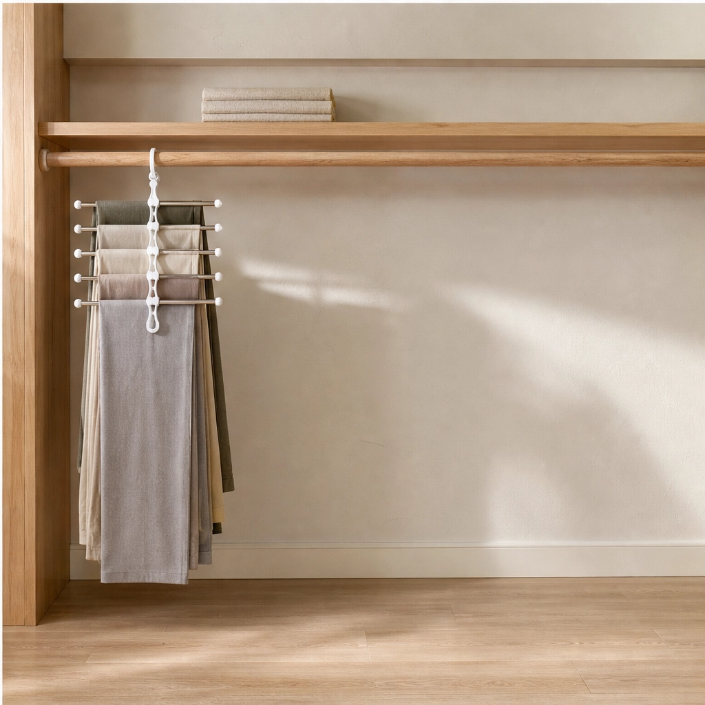 Alcove™ – 5-Tier Foldable Pants Hanger with Stainless Steel Bars + 50% OFF