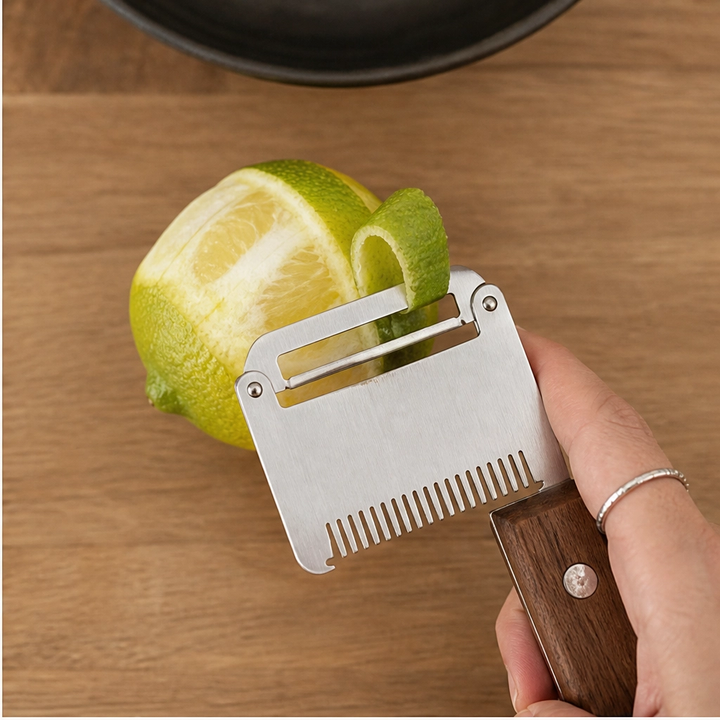 Hearthen™ – 3-in-1 Stainless Steel Scallion Shredder, Peeler &amp; Bottle Opener with Wood Handle + 50% OFF