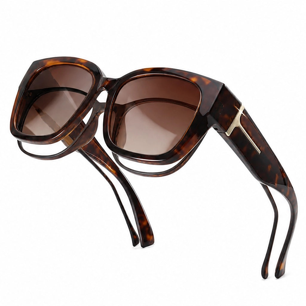 Solène™ – Polarized Mirrored Fit-Over Sunglasses with UV400 Protection for Women Who Wear Glasses + 1+1 FREE