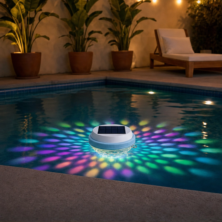 Glowcove™ – Solar-Powered Floating Pool Light with 7-Color Diamond Prism &amp; Dusk-to-Dawn Sensor + 50% OFF
