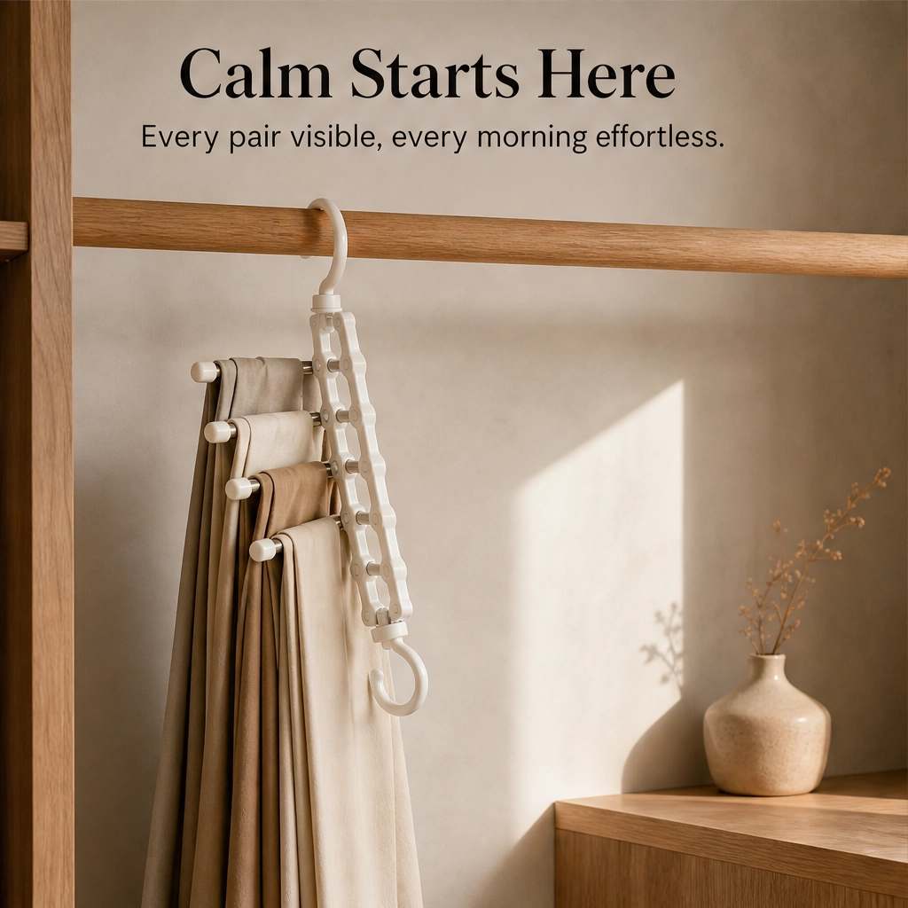 Alcove™ – 5-Tier Foldable Pants Hanger with Stainless Steel Bars + 50% OFF