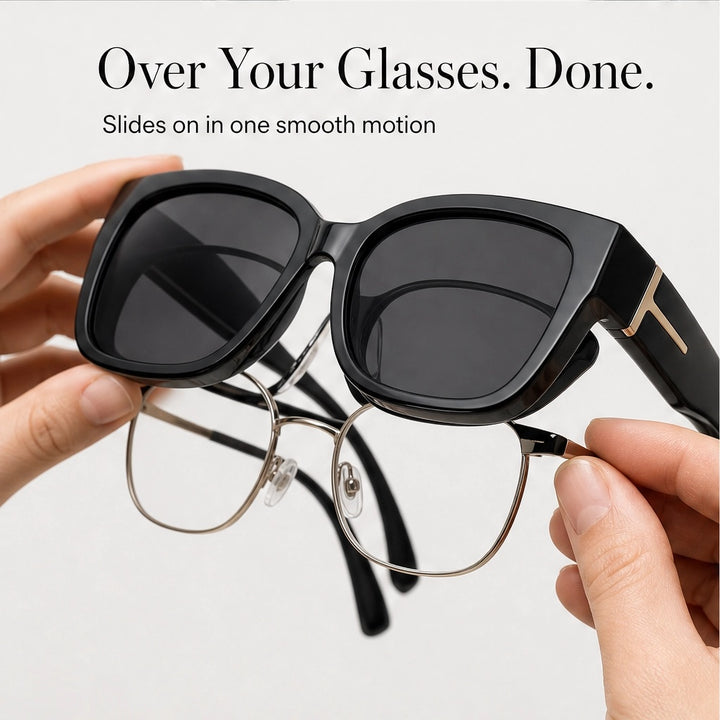 Solène™ – Polarized Mirrored Fit-Over Sunglasses with UV400 Protection for Women Who Wear Glasses + 1+1 FREE
