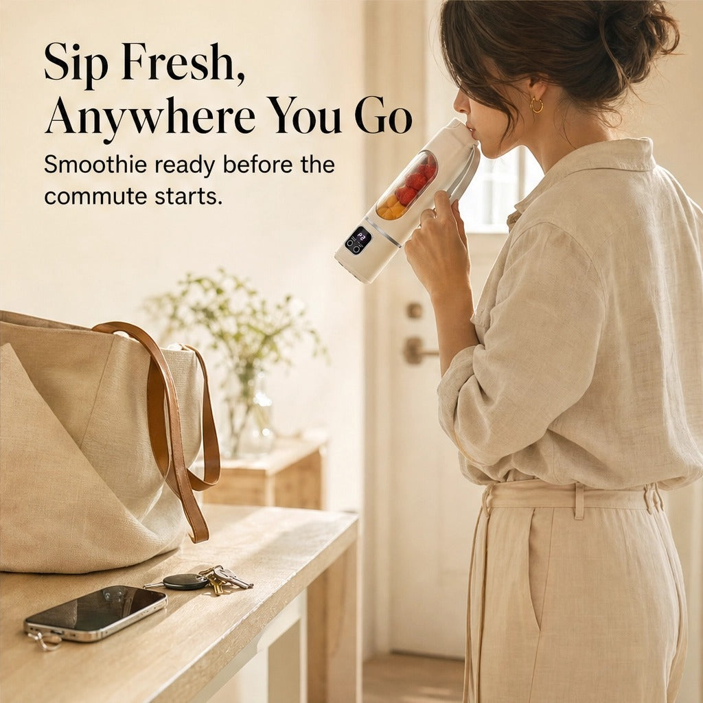 Pulsewell™ – Portable 500ml USB-C Blender with 12-Blade Power &amp; Digital Battery Display + 50% OFF