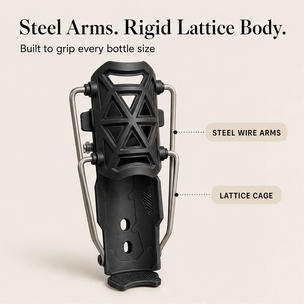 Talon™ – Universal-Fit Adaptive Bike Bottle Cage with 360° Rotation &amp; Tool-Free Mount + 50% OFF