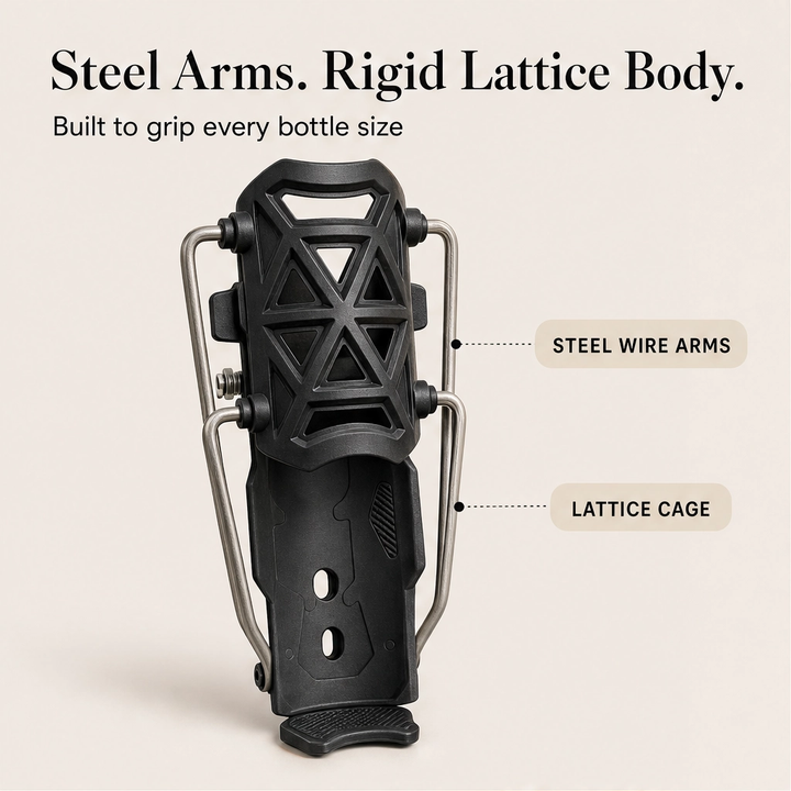 Talon™ – Universal-Fit Adaptive Bike Bottle Cage with 360° Rotation &amp; Tool-Free Mount + 50% OFF