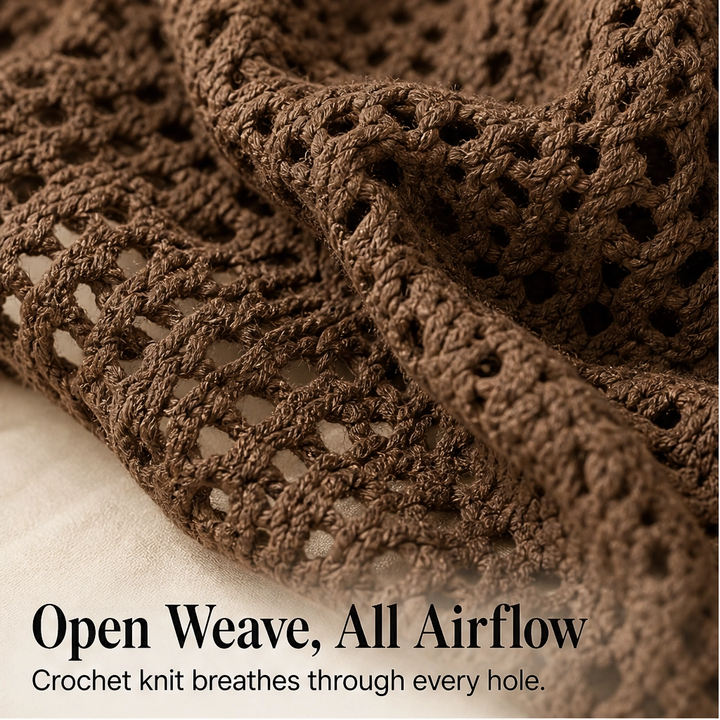 Driftknit™ – Crochet Hollow-Knit Hooded Double-Zip Cardigan Cover-Up + 50% OFF