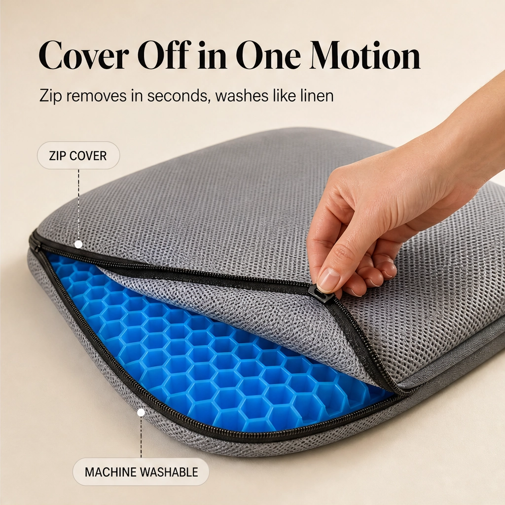 Cradlewell™ – Double-Layer Gel Seat Cushion for All-Day Pressure &amp; Pain Relief + 50% OFF