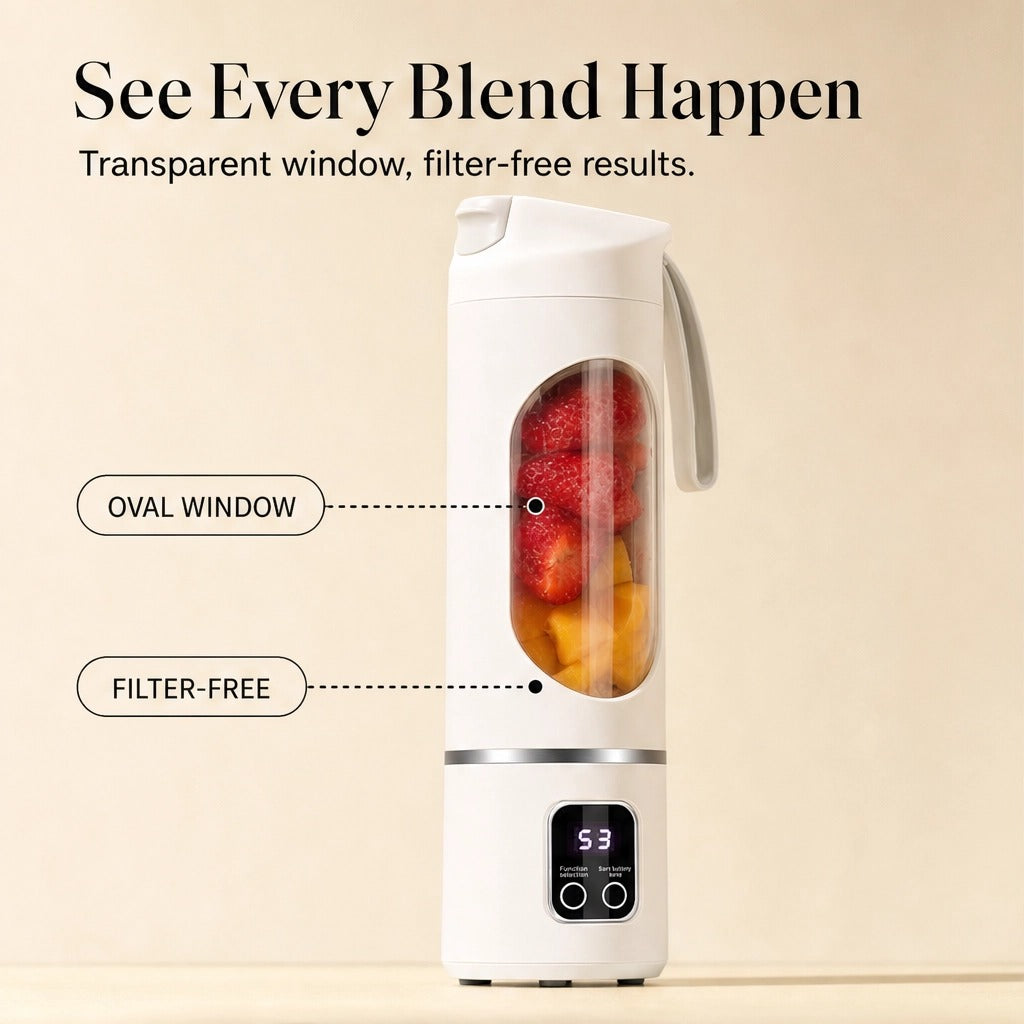 Pulsewell™ – Portable 500ml USB-C Blender with 12-Blade Power &amp; Digital Battery Display + 50% OFF