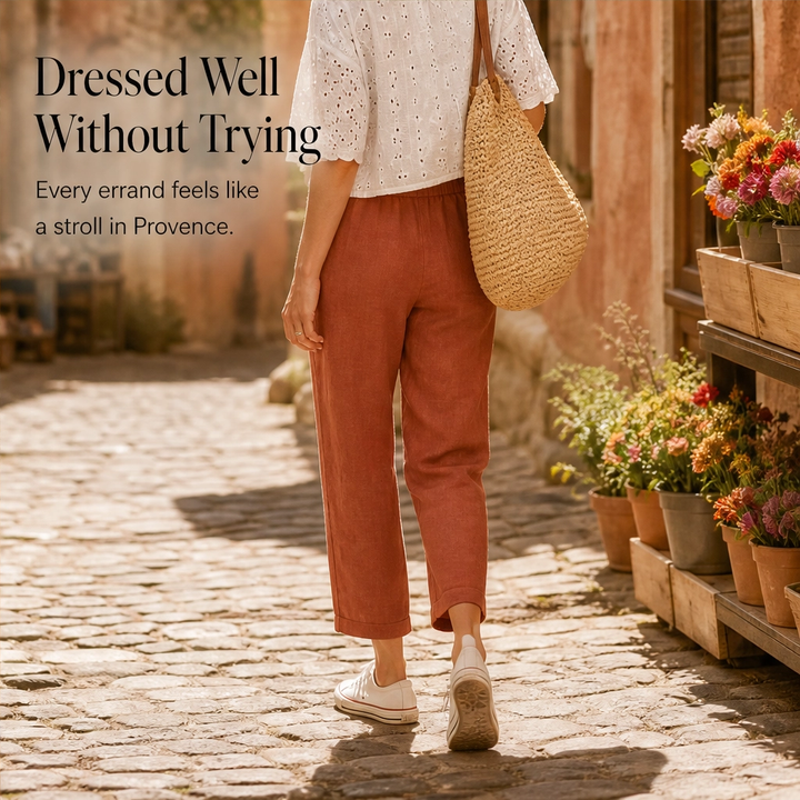 Driftwell™ – Breezy High-Waist Cotton-Linen Wide-Leg Pants + 50% OFF