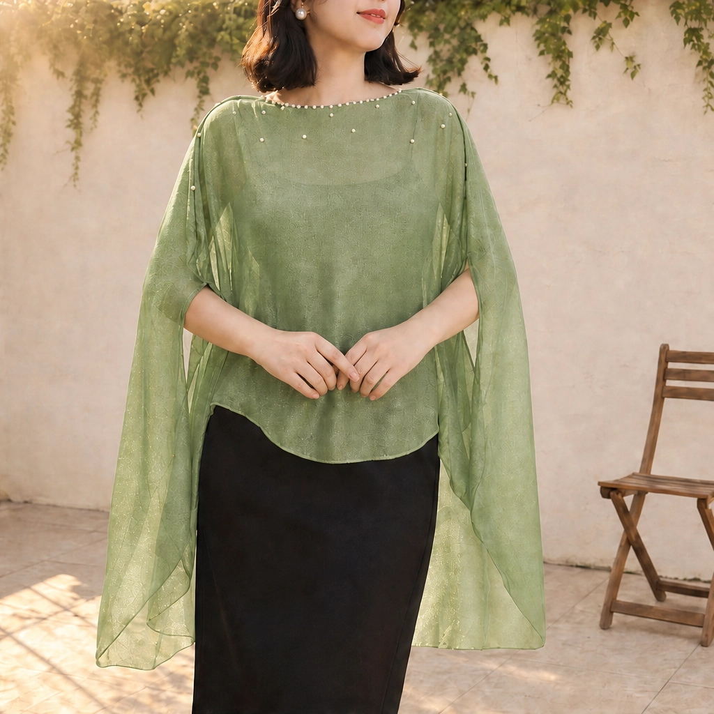 Gossamere™ – Lightweight Linen Cape-Sleeve Drape Shawl + 50% OFF