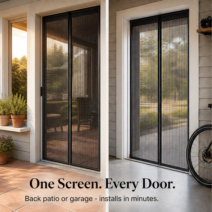 Breezely™ – Hands-Free Magnetic Screen Door with Heavy-Duty Mesh &amp; Auto-Close Magnets + 50% OFF