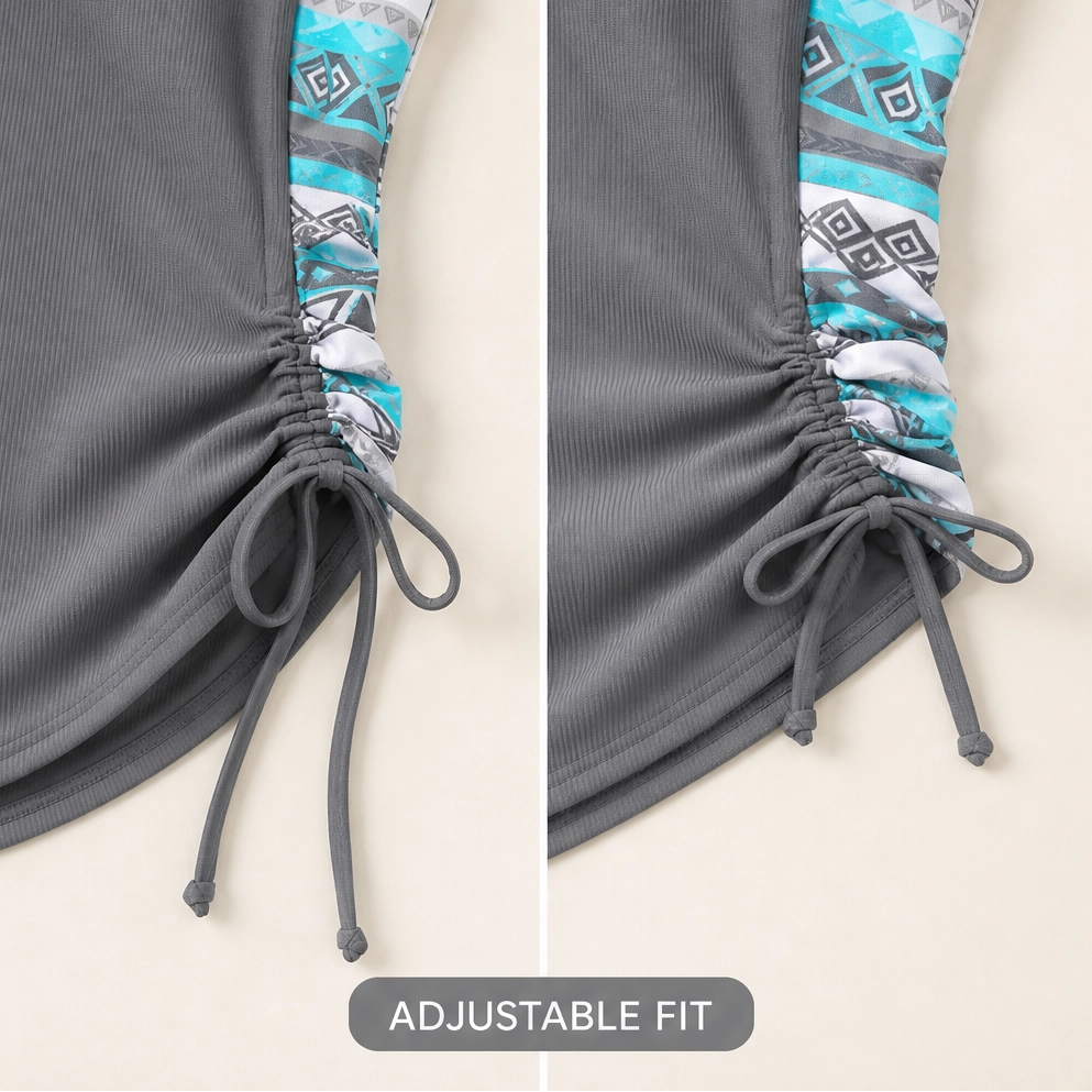 Marisol™ – Tunic-Style Tankini Set with Boy-Shorts &amp; Side Drawstrings + 50% OFF