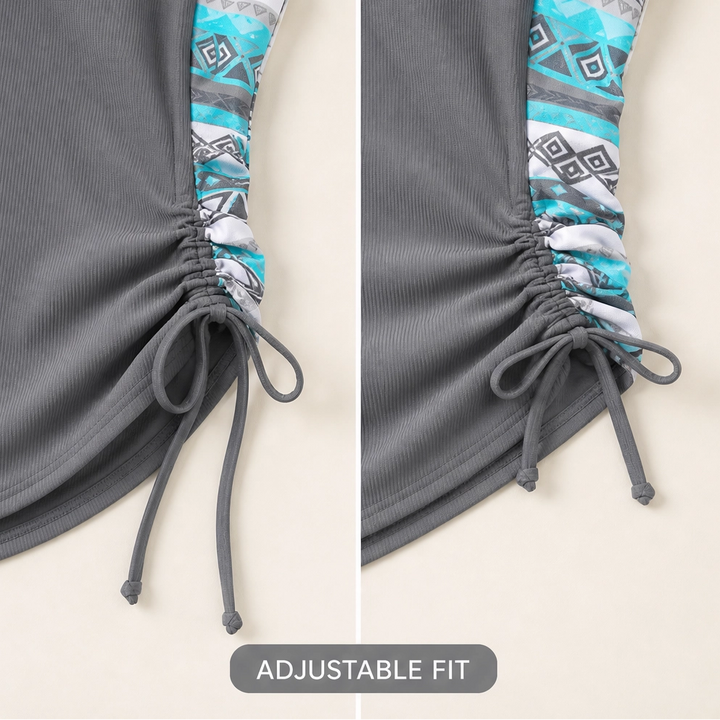 Marisol™ – Tunic-Style Tankini Set with Boy-Shorts &amp; Side Drawstrings + 50% OFF