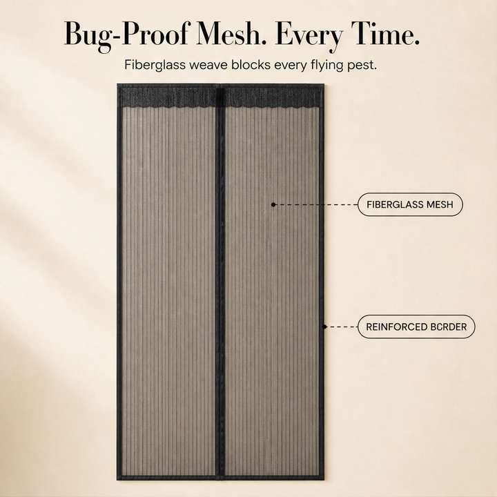 Breezely™ – Hands-Free Magnetic Screen Door with Heavy-Duty Mesh &amp; Auto-Close Magnets + 50% OFF