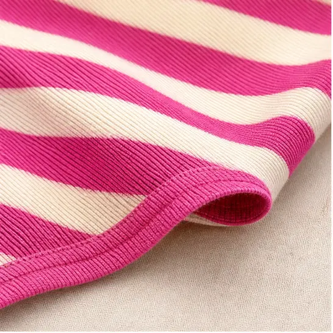 Regatta™ – Striped V-Neck Polo Mini Dress with Flutter Sleeves + 50% OFF