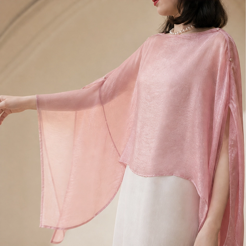 Gossamere™ – Lightweight Linen Cape-Sleeve Drape Shawl + 50% OFF