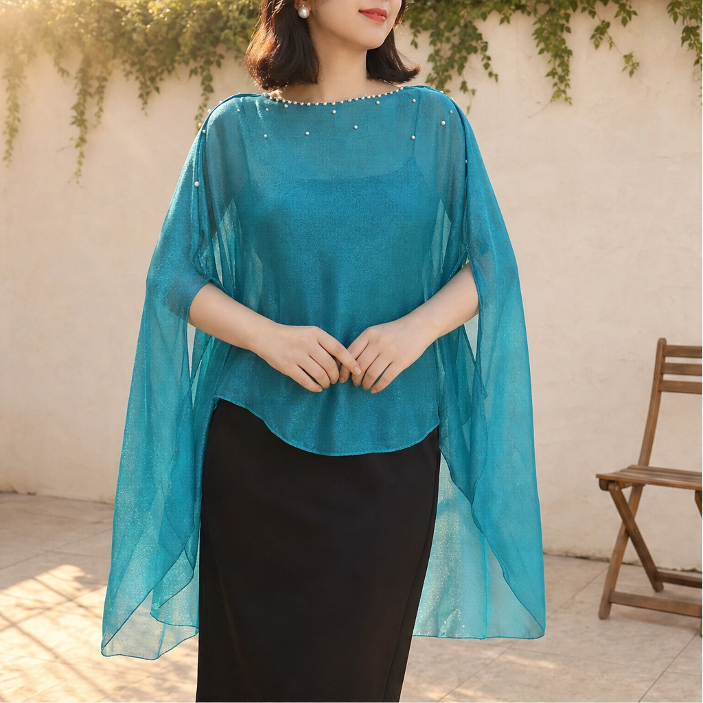 Gossamere™ – Lightweight Linen Cape-Sleeve Drape Shawl + 50% OFF
