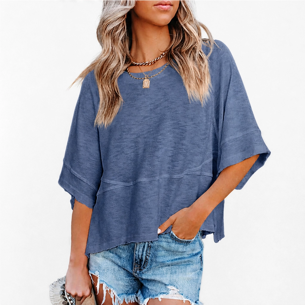 Cove™ – Breezy Batwing Half-Sleeve Crewneck Summer Tee + 50% OFF