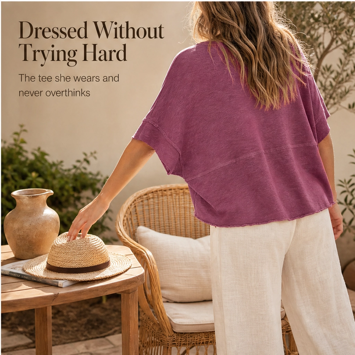 Cove™ – Breezy Batwing Half-Sleeve Crewneck Summer Tee + 50% OFF