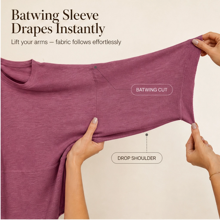 Cove™ – Breezy Batwing Half-Sleeve Crewneck Summer Tee + 50% OFF