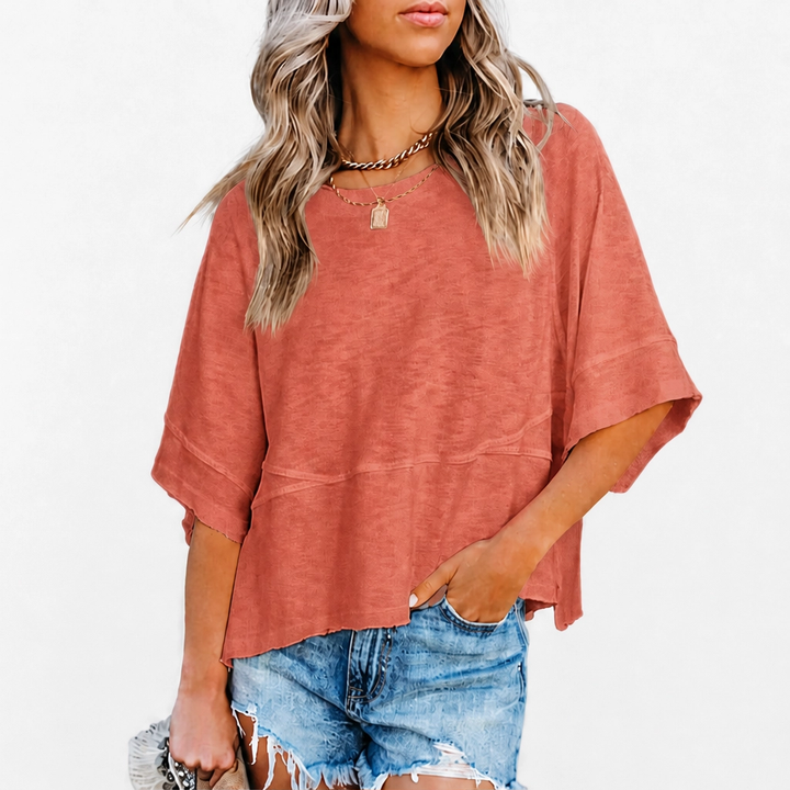 Cove™ – Breezy Batwing Half-Sleeve Crewneck Summer Tee + 50% OFF