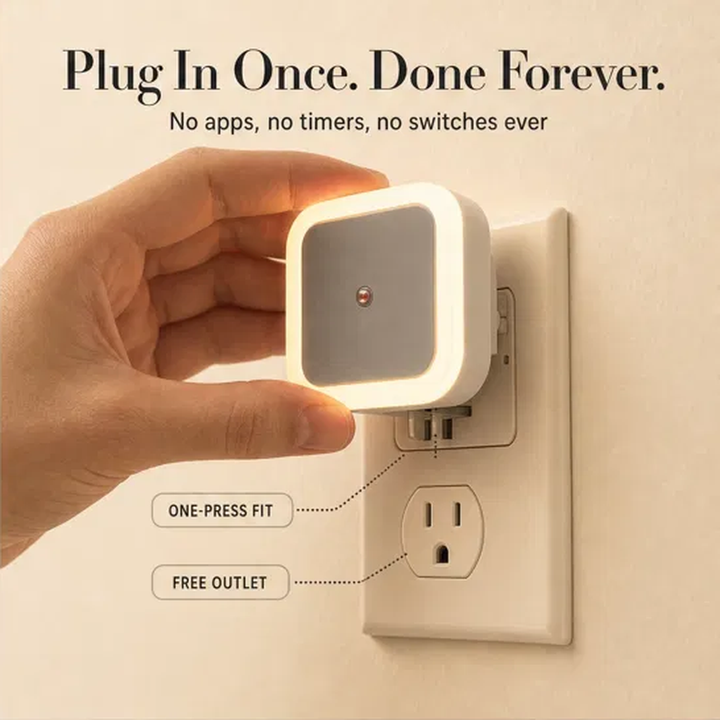 Halowick™ – Dusk-to-Dawn Smart Sensor LED Night Light with 3-Level Dimming + 50% OFF