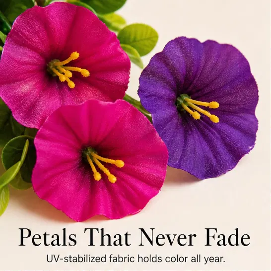 Bowerly™ – UV-Resistant Lifelike Hanging Morning Glory Vines for Outdoor Porch &amp; Garden Decor + 50% OFF
