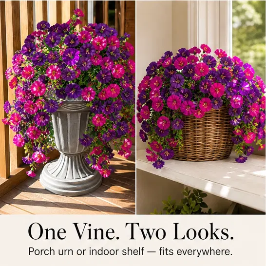Bowerly™ – UV-Resistant Lifelike Hanging Morning Glory Vines for Outdoor Porch &amp; Garden Decor + 50% OFF