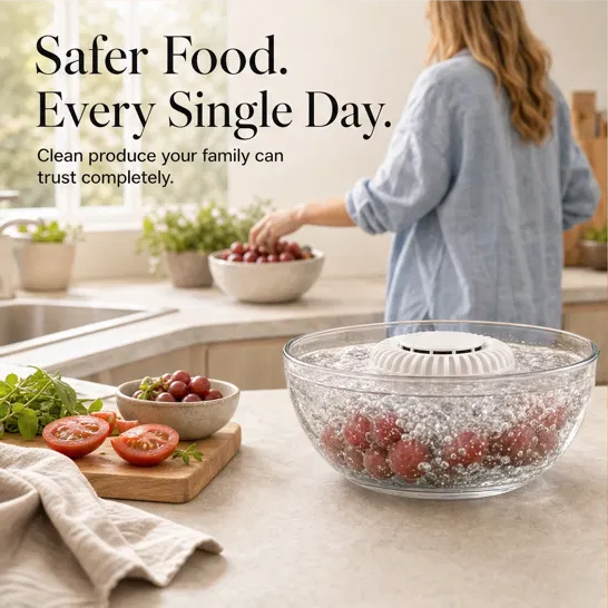 Lumicrisp™ – UV Sterilizing Bubble Washer for Fruits, Vegetables &amp; Seafood + 50% OFF