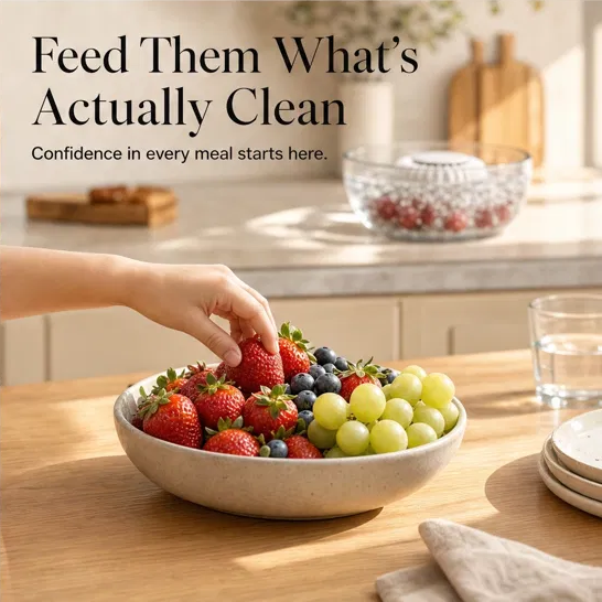 Lumicrisp™ – UV Sterilizing Bubble Washer for Fruits, Vegetables &amp; Seafood + 50% OFF