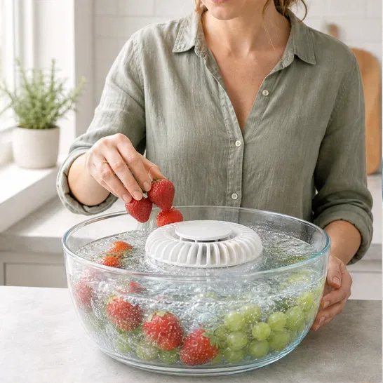 Lumicrisp™ – UV Sterilizing Bubble Washer for Fruits, Vegetables &amp; Seafood + 50% OFF