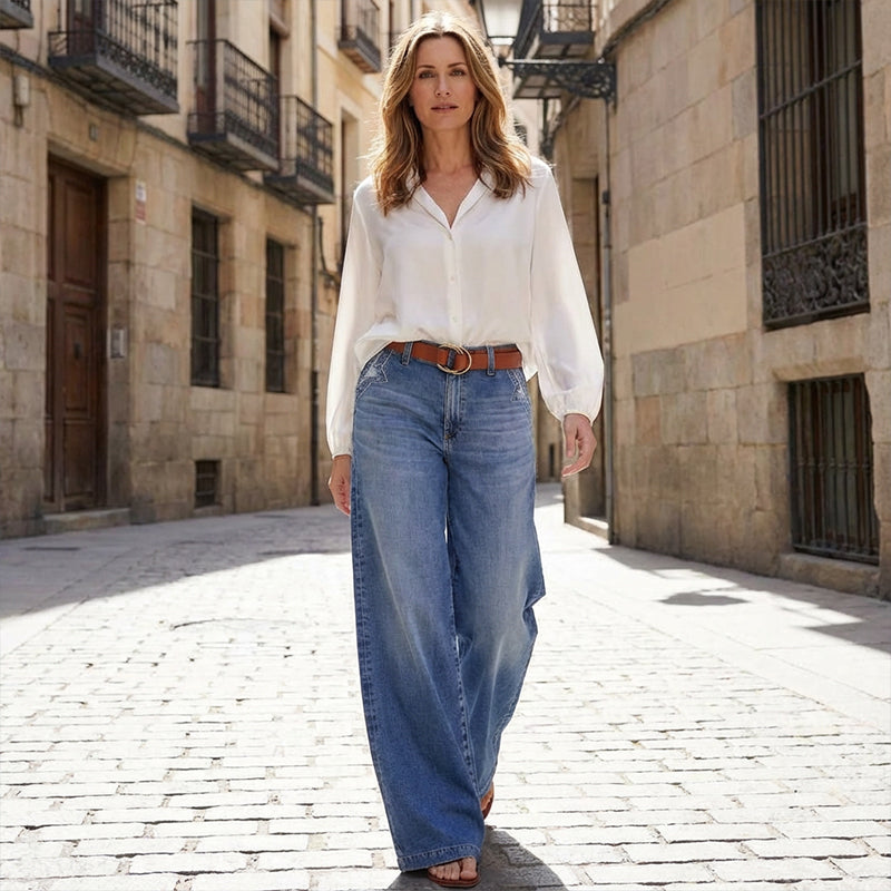 The AuraVintage Wide-Leg Jeans — Timeless Style Meets Modern Comfort + 50% OFF
