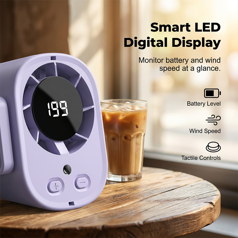 Polara™ – Hurricane-Force Cooling Mini Handheld Fan with LED Display + 50% OFF