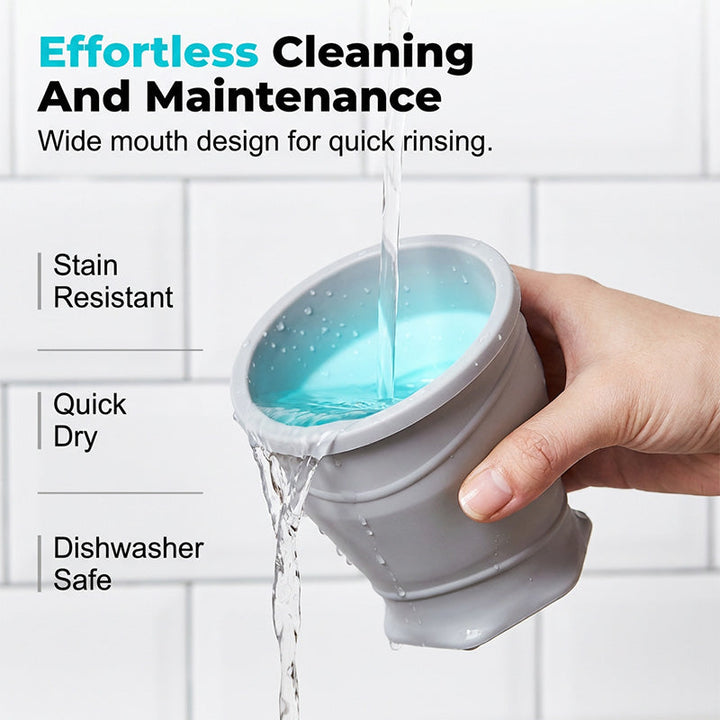 Canteo™ – Leak-Proof Collapsible Silicone Travel Cup with Lid &amp; Wrist Strap + 50% OFF
